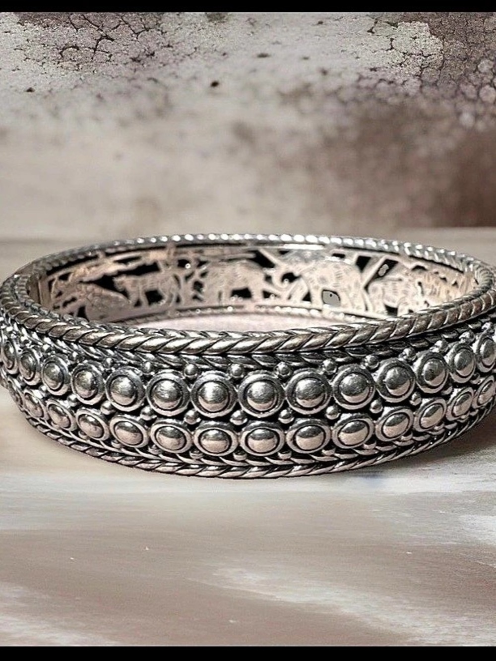 JAI John Hardy HEAVY Sterling Safari/Kalahari Bracelet-Storytelling Carving